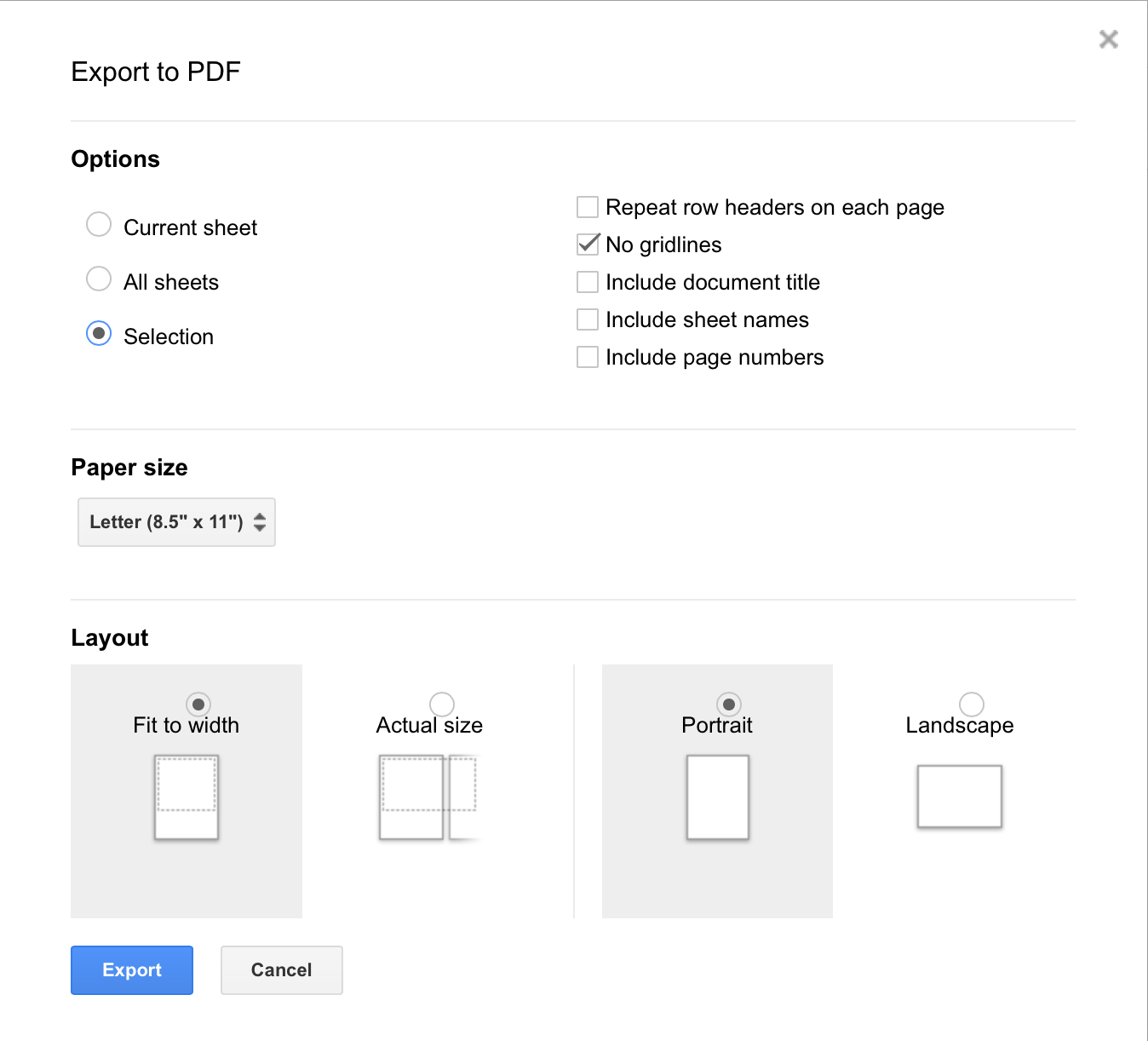 An image showing how to setup document to download