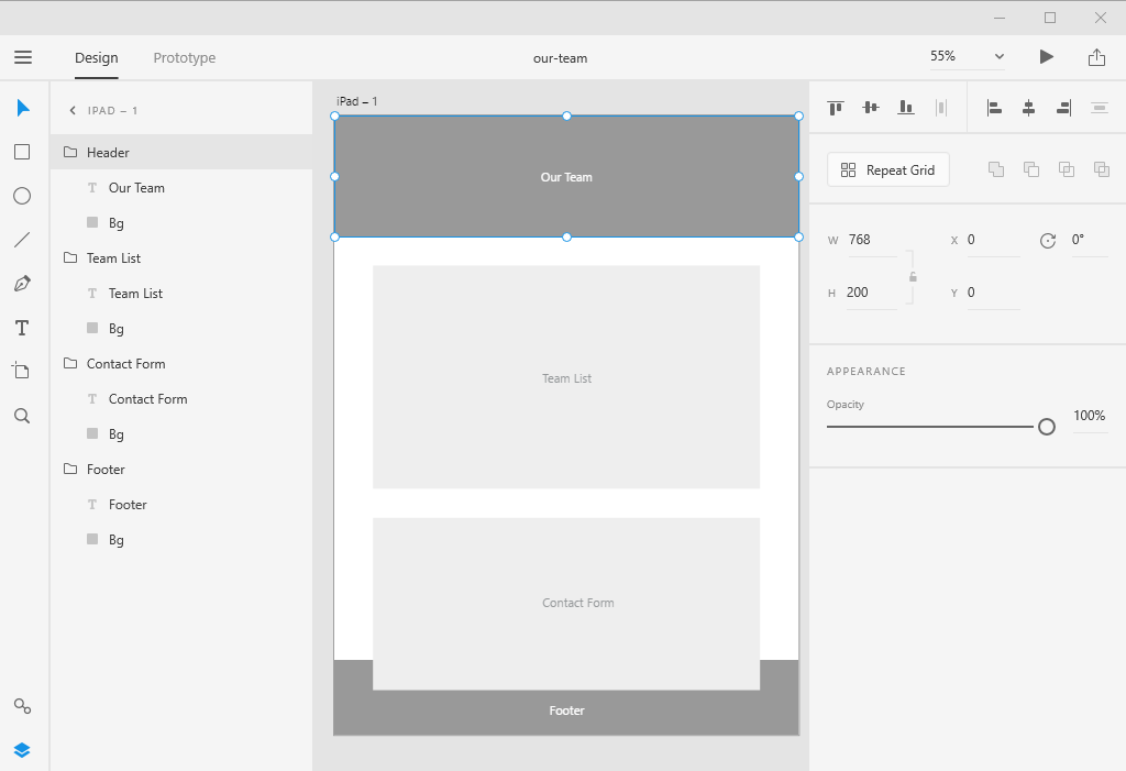 Adobe XD groups